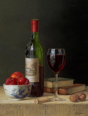 Chateau Lafite with Plums and Books